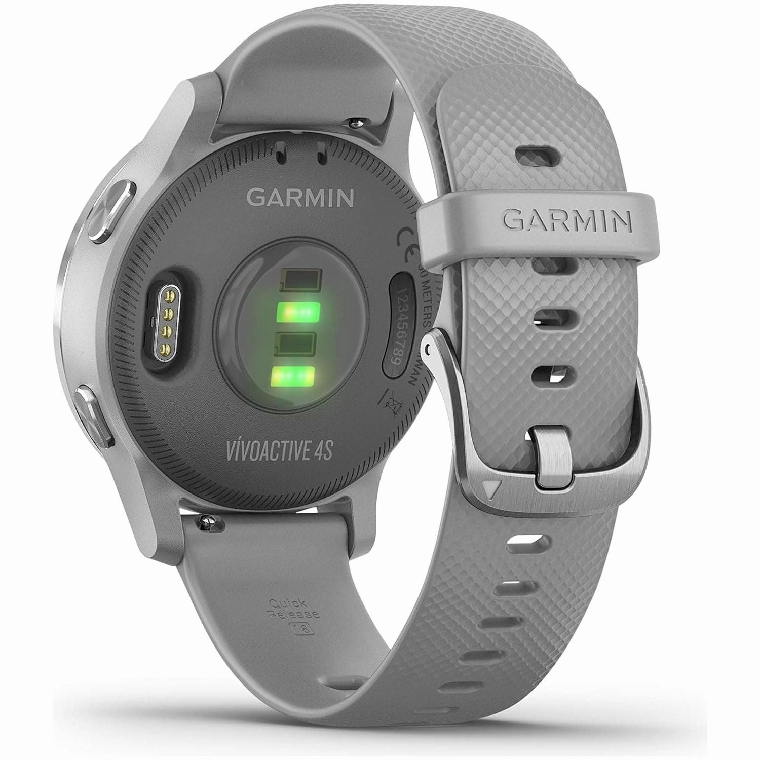 Garmin Vvoactive 4S, Smaller-Sized GPS Smartwatch, Features Music, Body Energy Monitoring, Animated Workouts, Pulse Ox Sensors and More, Powder Gray/Silver