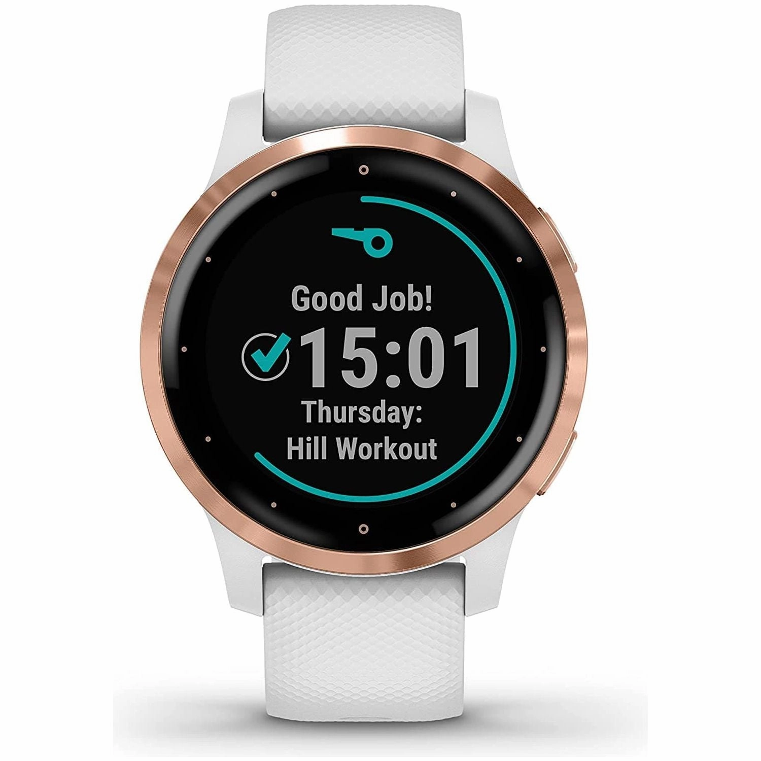 Garmin Vvoactive 4S, Smaller-Sized GPS Smartwatch, Features Music, Body Energy Monitoring, Animated Workouts, Pulse Ox Sensors and MORE, White/Rose Gold