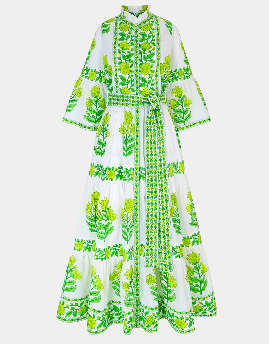 Gemma Dress - Lime Botanics