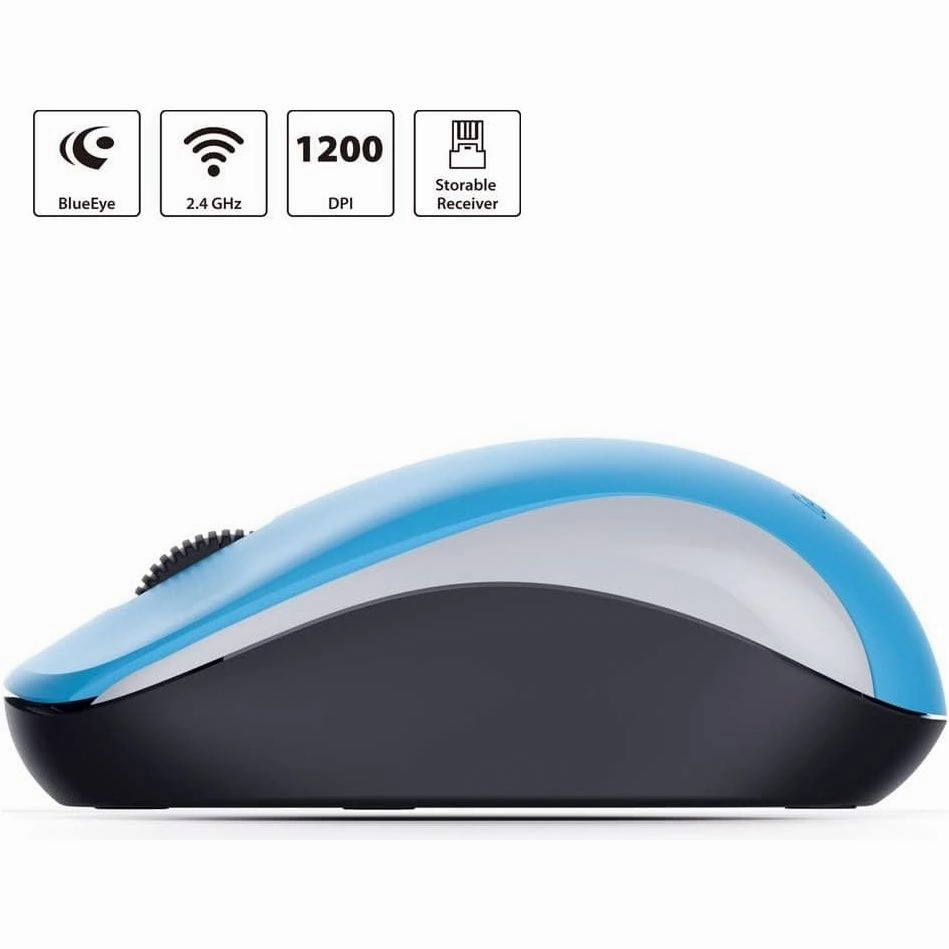 Genius NX 7000 Wireless Mouse 1200 DPI; 2.4 GHz - Blue-Eye Sensor - Blue