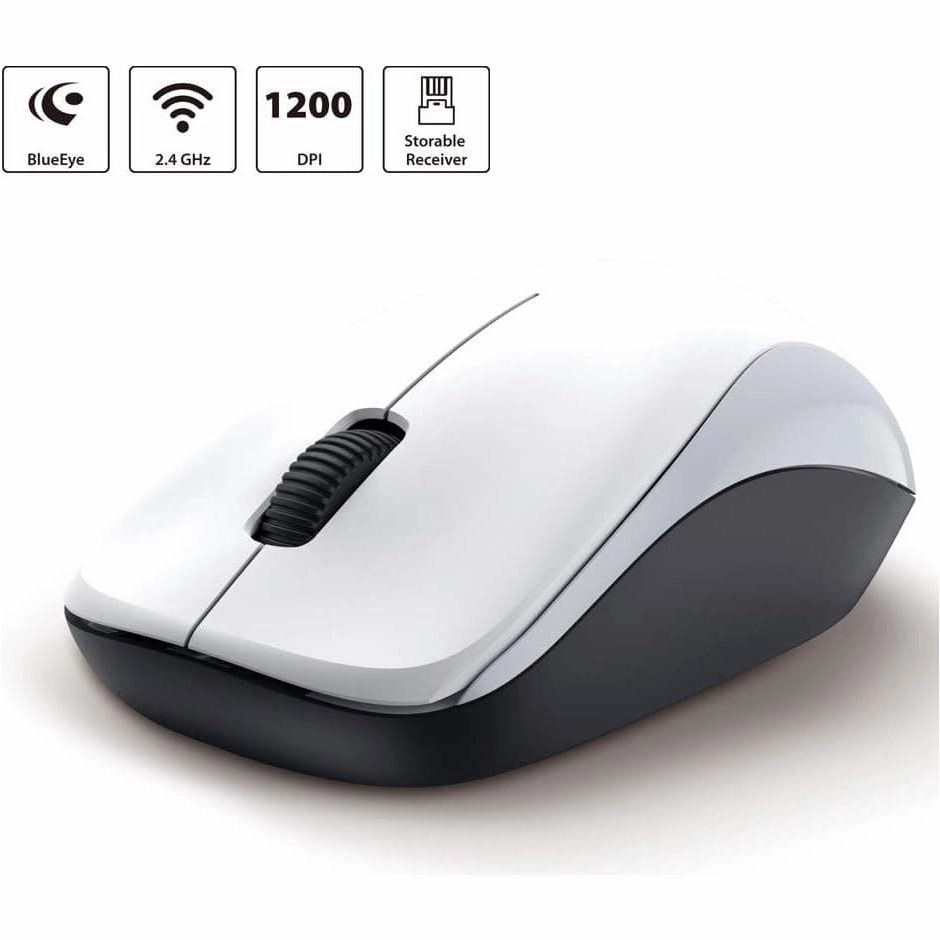 Genius NX 7000 Wireless Mouse 1200 DPI; 2.4 GHz - Blue-Eye Sensor - White