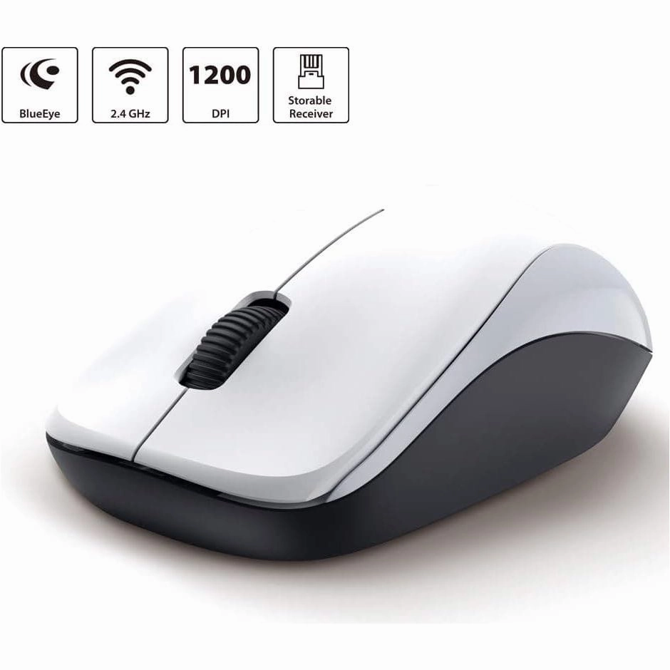Genius NX 7000 Wireless Mouse 1200 DPI; 2.4 GHz - Blue-Eye Sensor - White