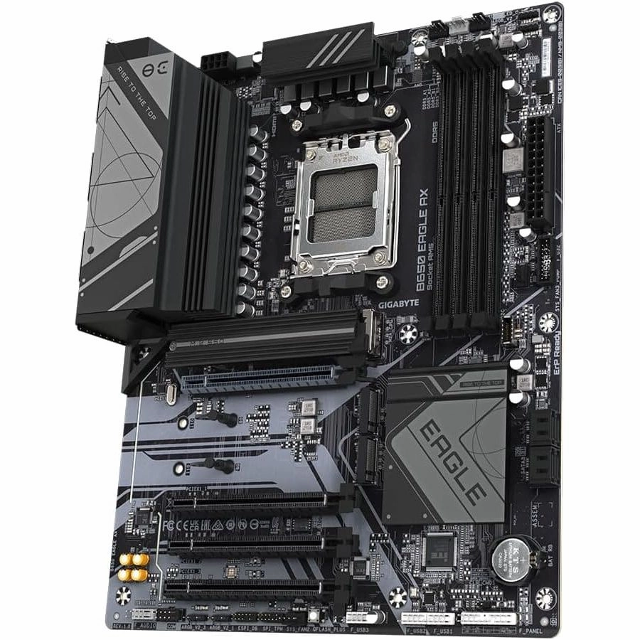 Gigabyte B650 EAGLE AX Motherboard for AMD Ryzen 7000, 12 2 2 VRM, DDR5 7600MHz OC, PCIe 5.0/4.0 M.2, Wi-Fi 6E, GbE LAN, USB 3.2 Gen2