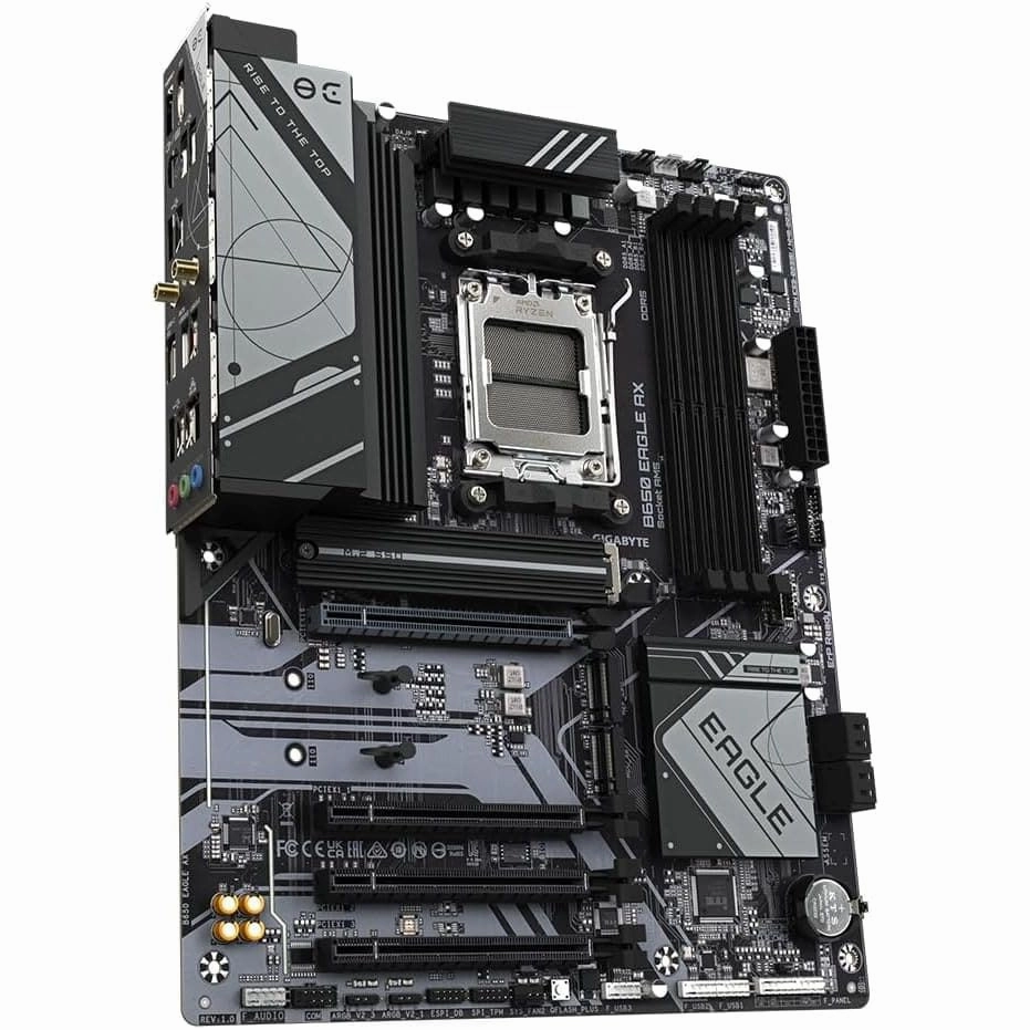 Gigabyte B650 EAGLE AX Motherboard for AMD Ryzen 7000, 12 2 2 VRM, DDR5 7600MHz OC, PCIe 5.0/4.0 M.2, Wi-Fi 6E, GbE LAN, USB 3.2 Gen2