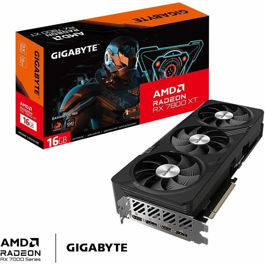 Gigabyte Radeon RX 7800 XT Gaming OC 16GB Graphics Card - Windforce Cooling, Metal Back Plate, DP 2.1, HDMI 2.1, AMD RDNA 3