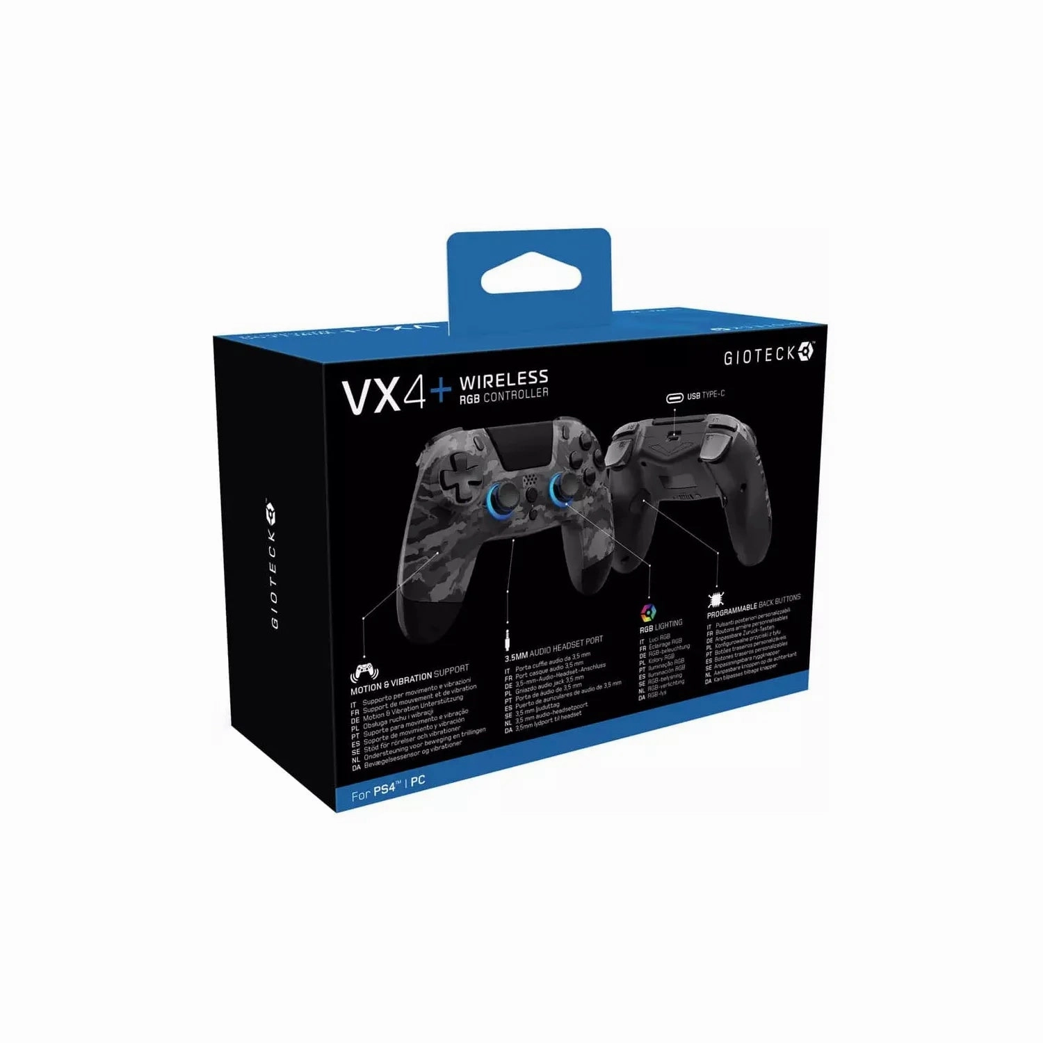 Gioteck VX4  PS4 Wireless RGB Controller - Dark Camo