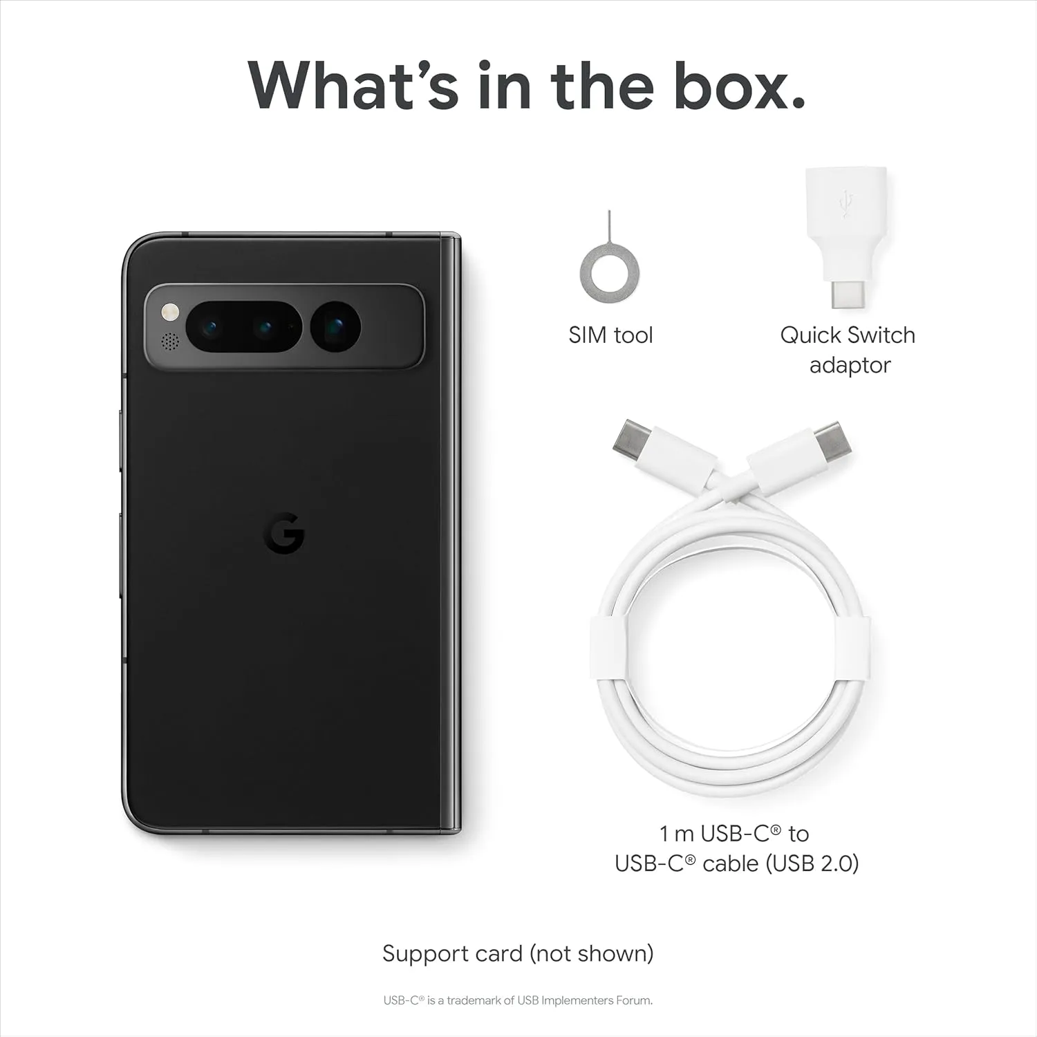 Google Pixel Fold 5G 512GB ROM 12GB RAM Dual SIM SIM-Free Obsidian Unlocked Smartphone