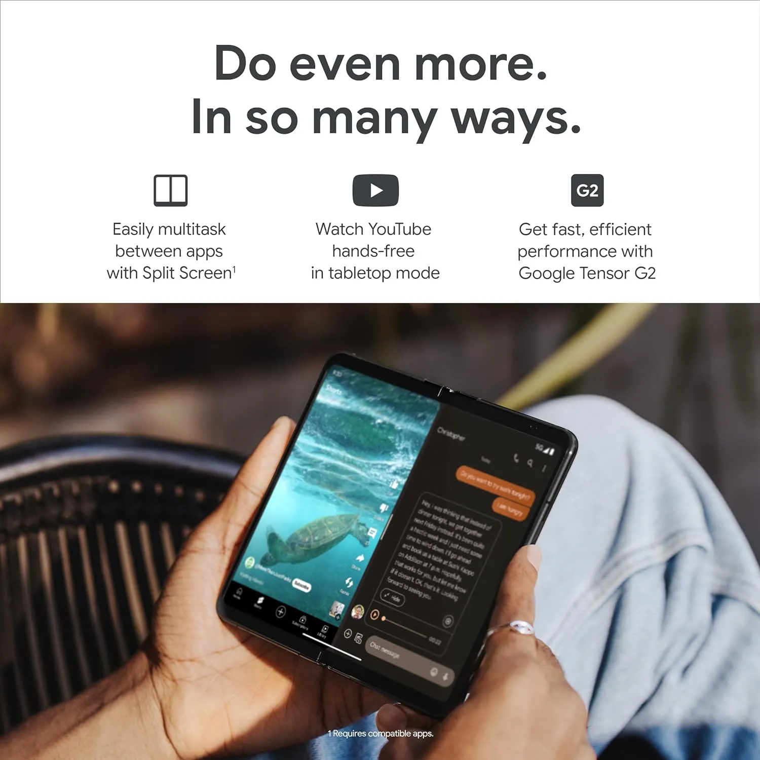 Google Pixel Fold 5G 512GB ROM 12GB RAM Dual SIM SIM-Free Obsidian Unlocked Smartphone