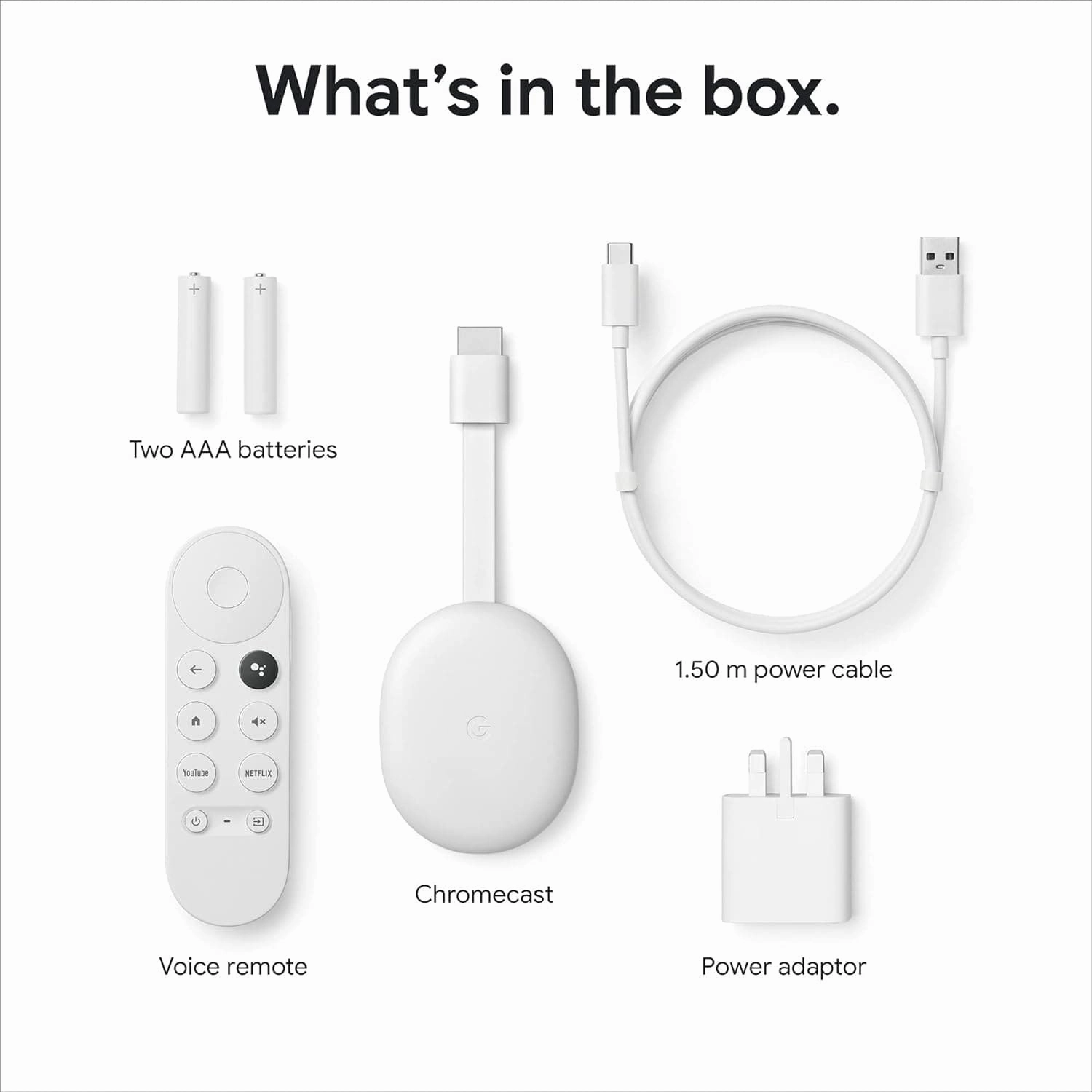 Google Chromecast With Google TV HD And Voice Remote - Snow