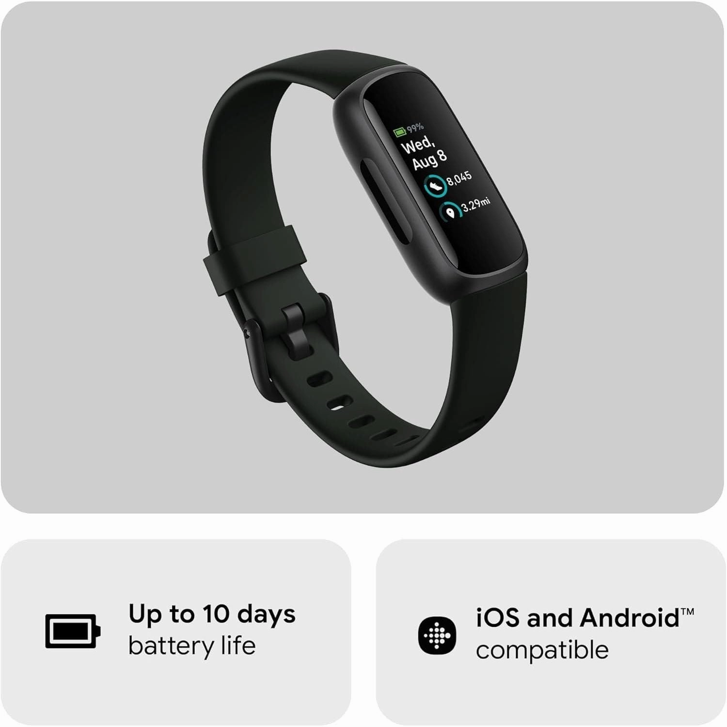 Google Fitbit Inspire 3 Activity Tracker  6-Month Premium Membership, 10 Days Battery Life, Daily Readiness Score