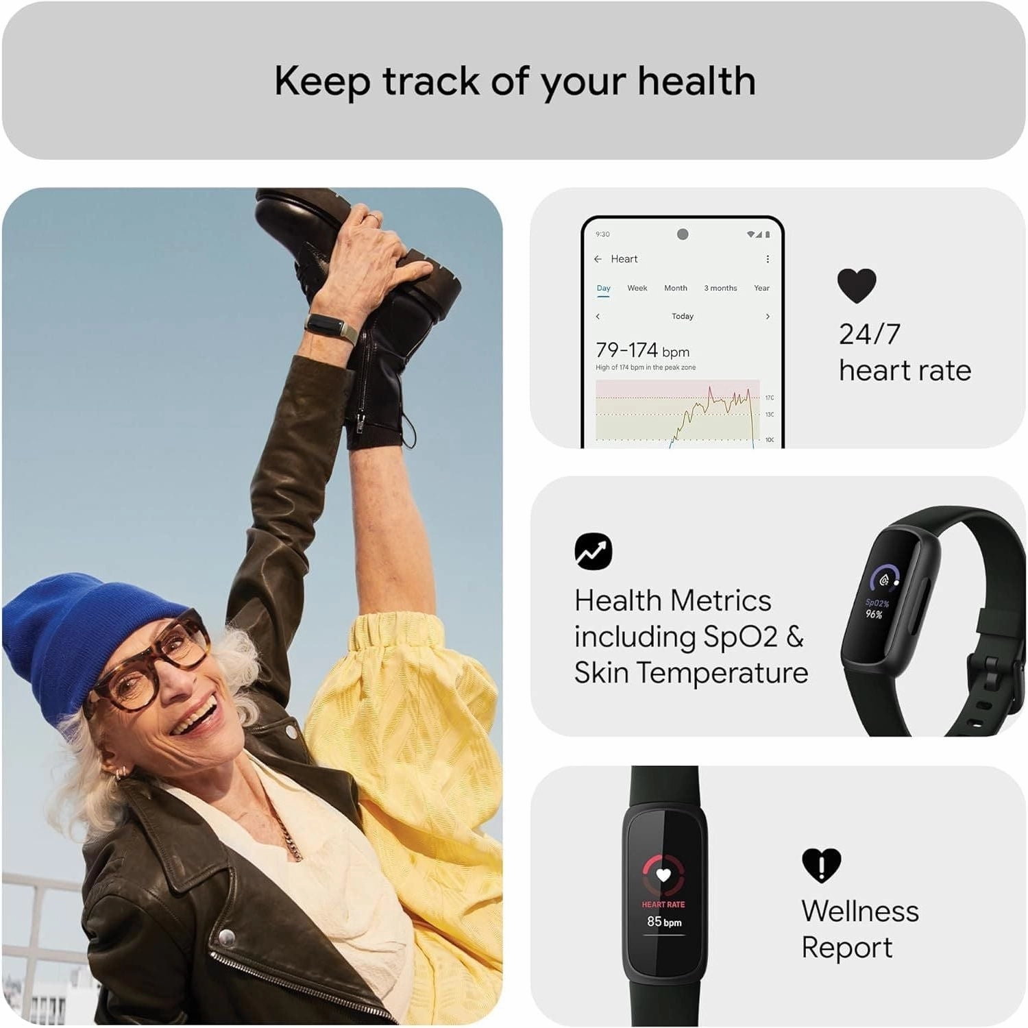 Google Fitbit Inspire 3 Activity Tracker  6-Month Premium Membership, 10 Days Battery Life, Daily Readiness Score