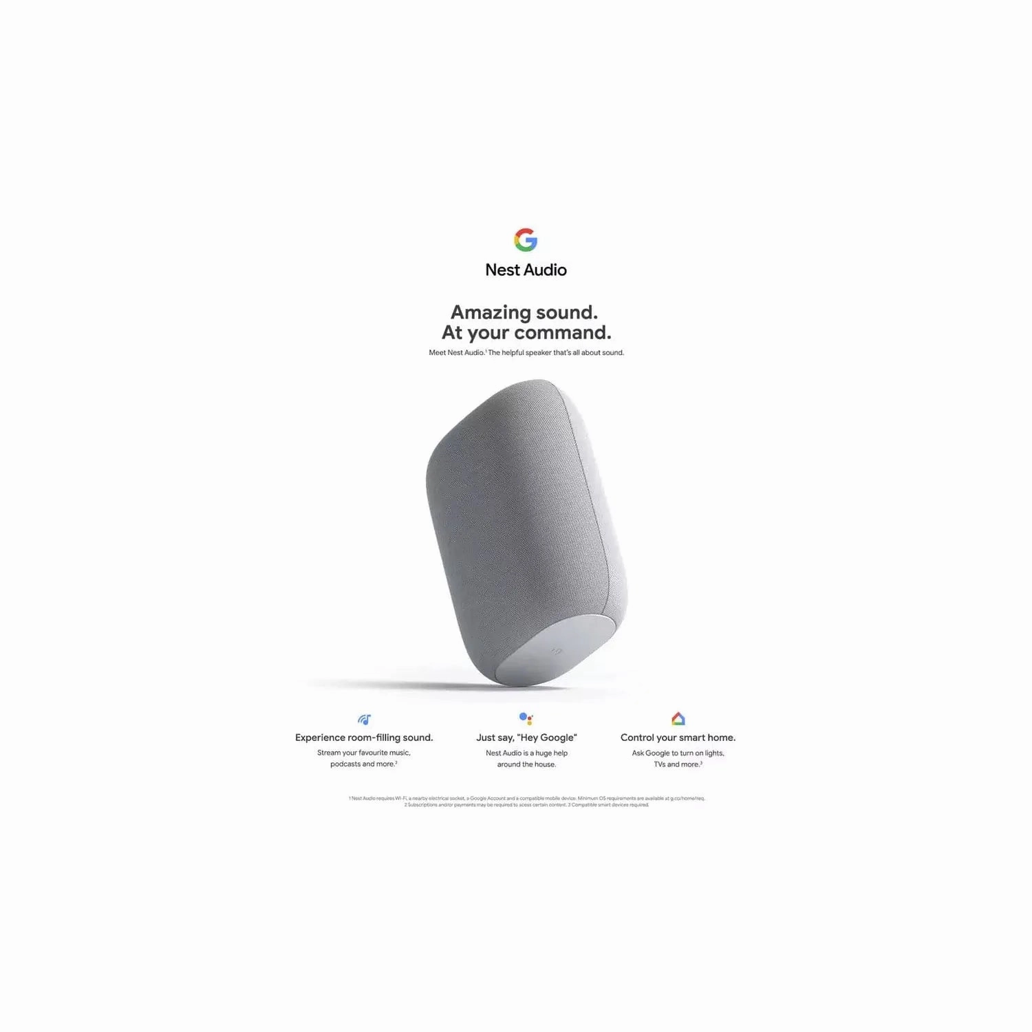 Google Nest Audio Smart Speaker - Chalk