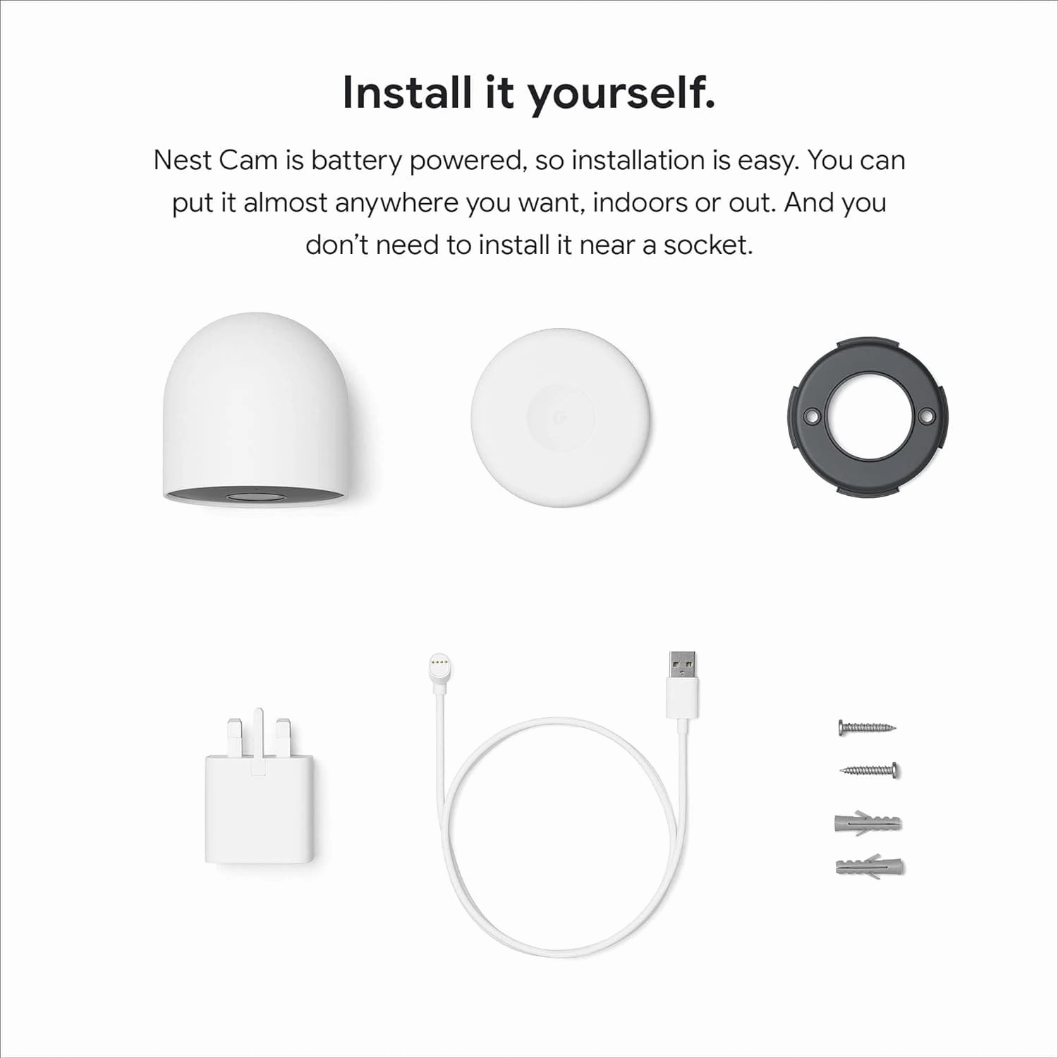 Google Nest Cam 2-Pack (Outdoor/Indoor, Battery) ?C Wireless Smart Home Security Camera, WiFi