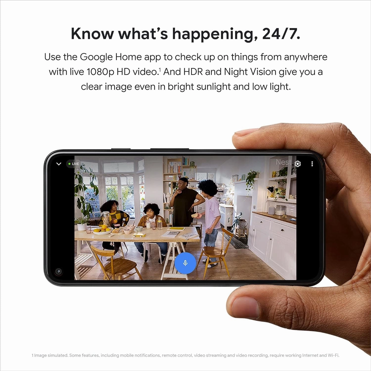 Google Nest Cam (Indoor, Wired) 2nd Generation Security Camera - Smart Home WiFi Camera