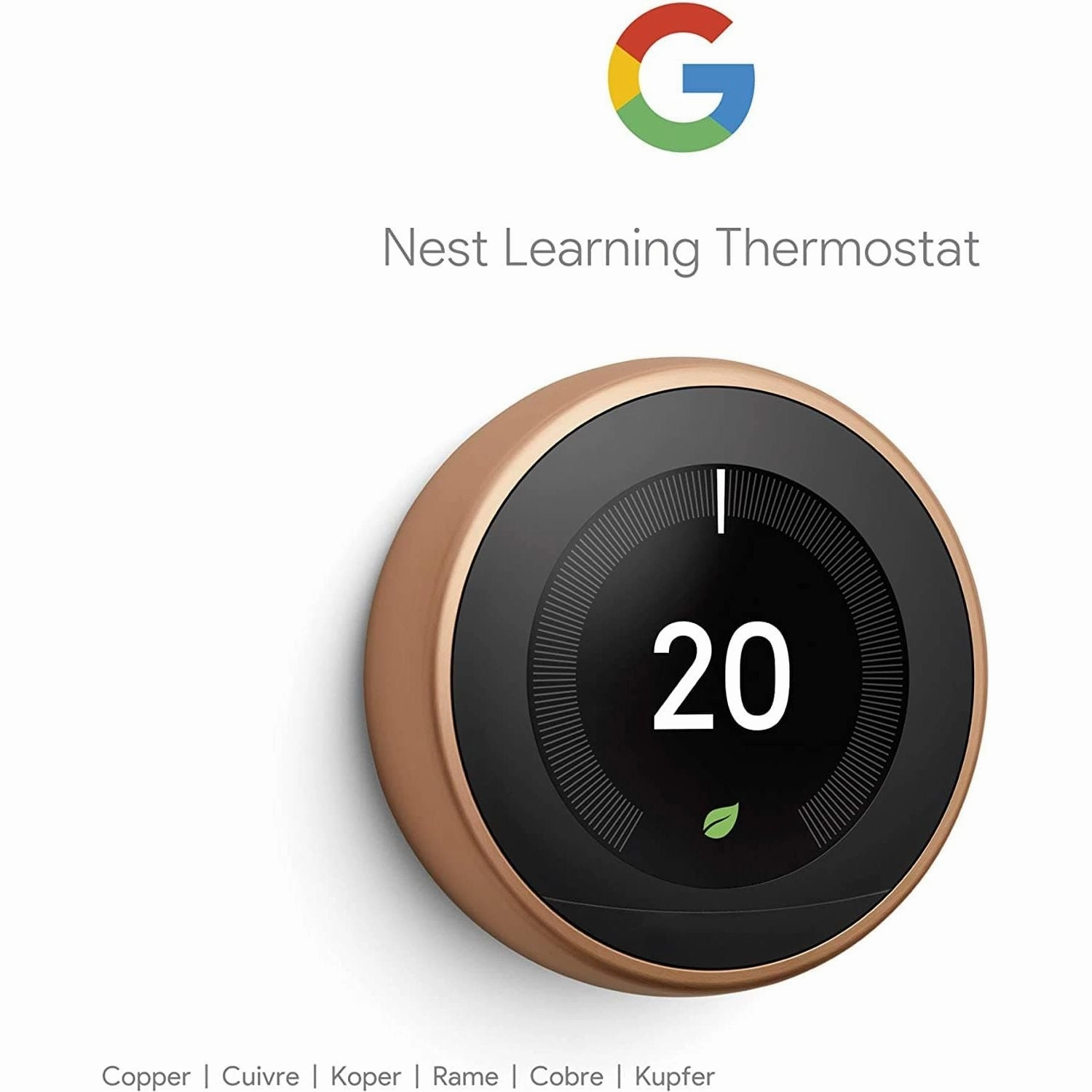 Google Nest Learning Thermostat 3rd Generation - Smart Energy-Saving Thermostat, Copper