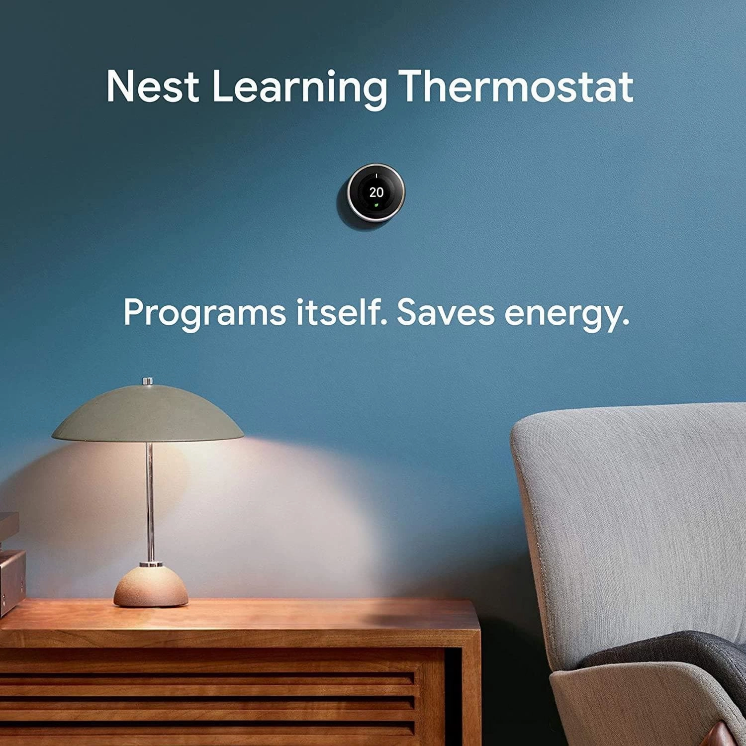 Google Nest Learning Thermostat 3rd Generation - Smart Energy-Saving Thermostat, White