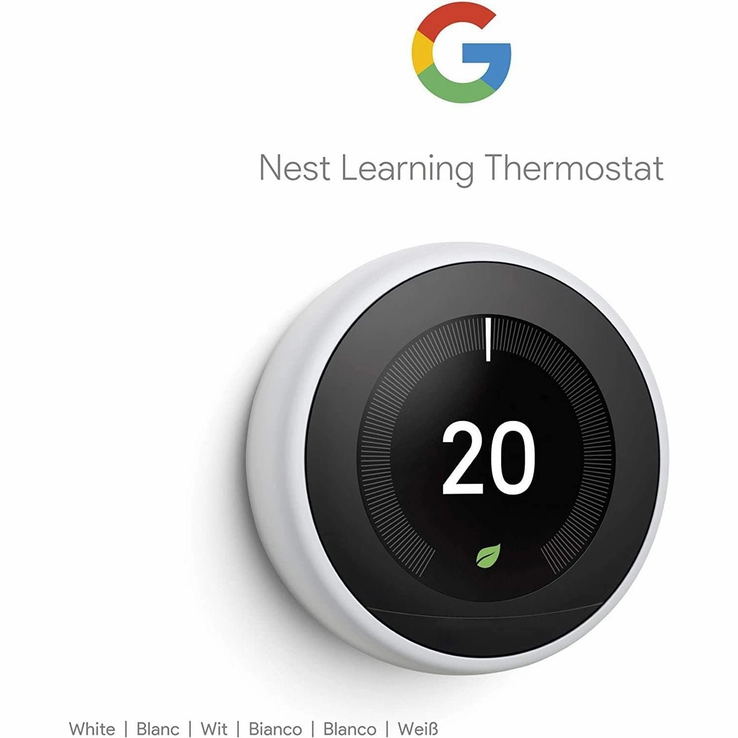 Google Nest Learning Thermostat 3rd Generation - Smart Energy-Saving Thermostat, White