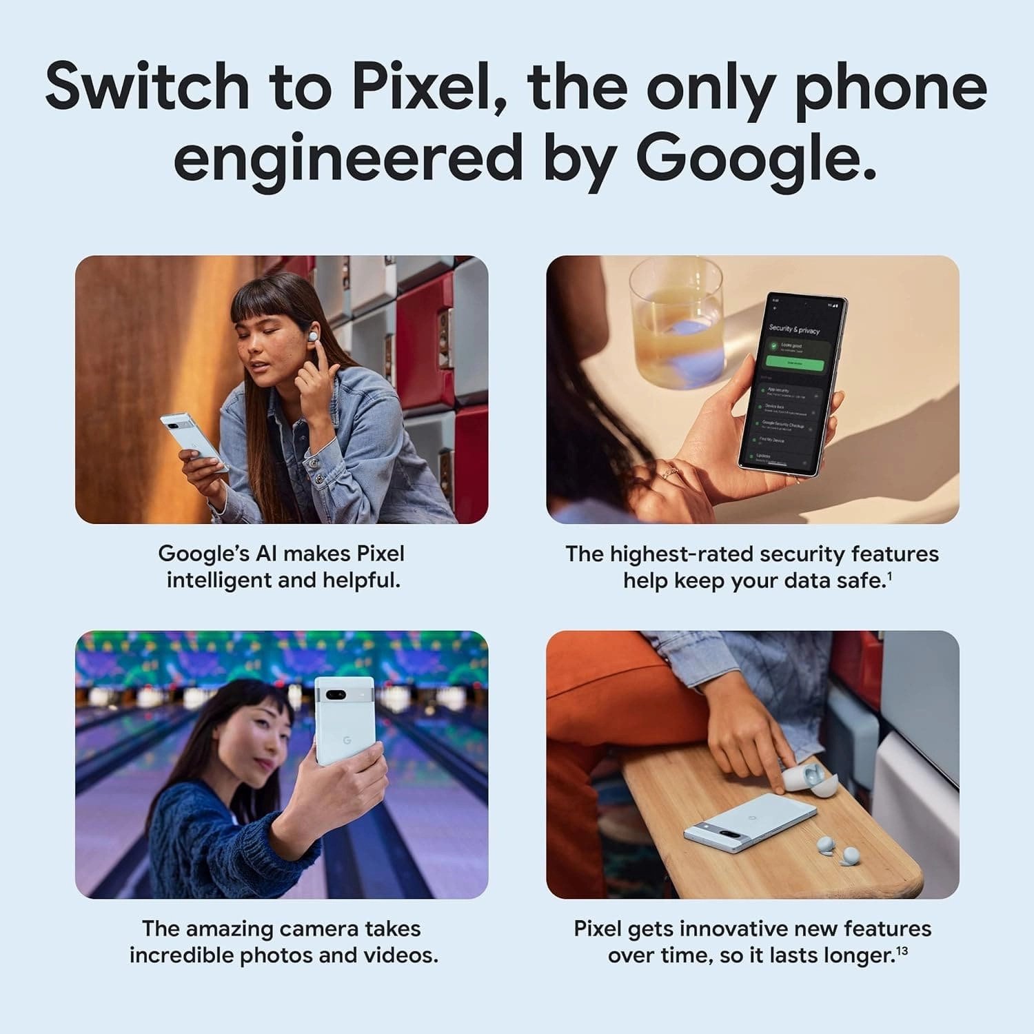 Google Pixel 7a 5G 128GB Mobile Phone - Sea Blue - Unlocked