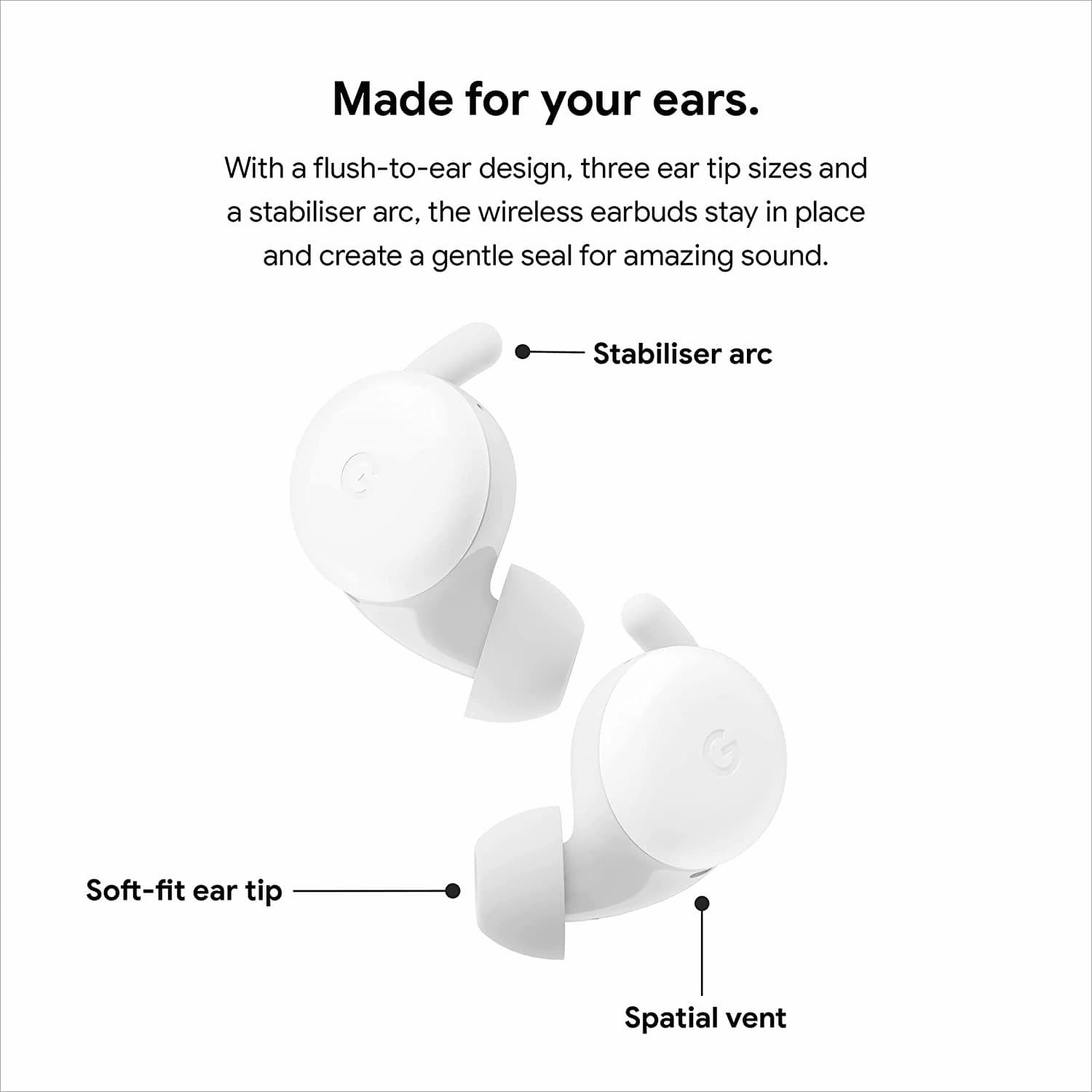 Google Pixel Buds A-Series In-Ear Wireless Earbuds - White