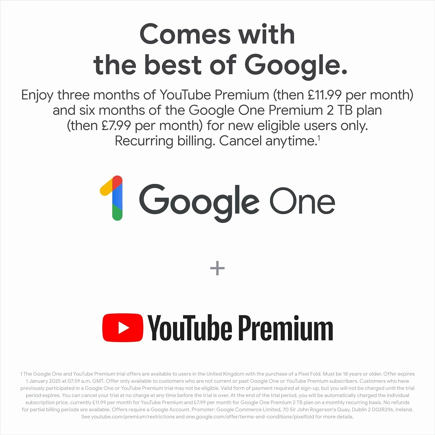 Google Pixel Fold 5G 256GB 12GB Dual SIM Foldable Display Android Smartphone SIM-Free Porcelain