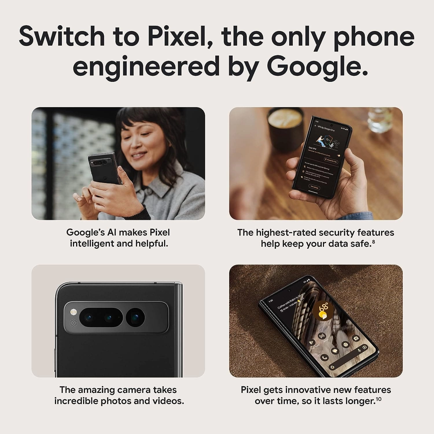 Google Pixel Fold - 5G - 256GB Storage - 12GB RAM - Dual Sim - Obsidian - Unlocked
