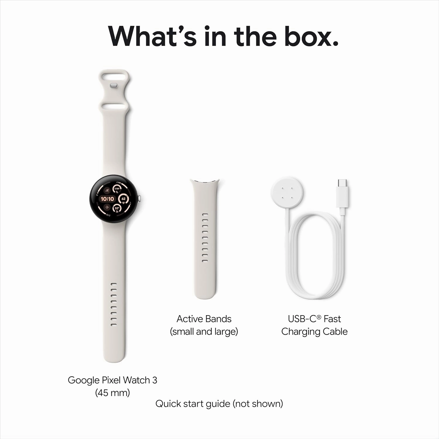 Google Pixel Watch 3 (45mm), Android Smartwatch, Heart Rate Tracking, Fitbit Running, Fitness Insights, 24-Hour Battery, Matte Black Aluminium, Obsidian Band, Wi-Fi
