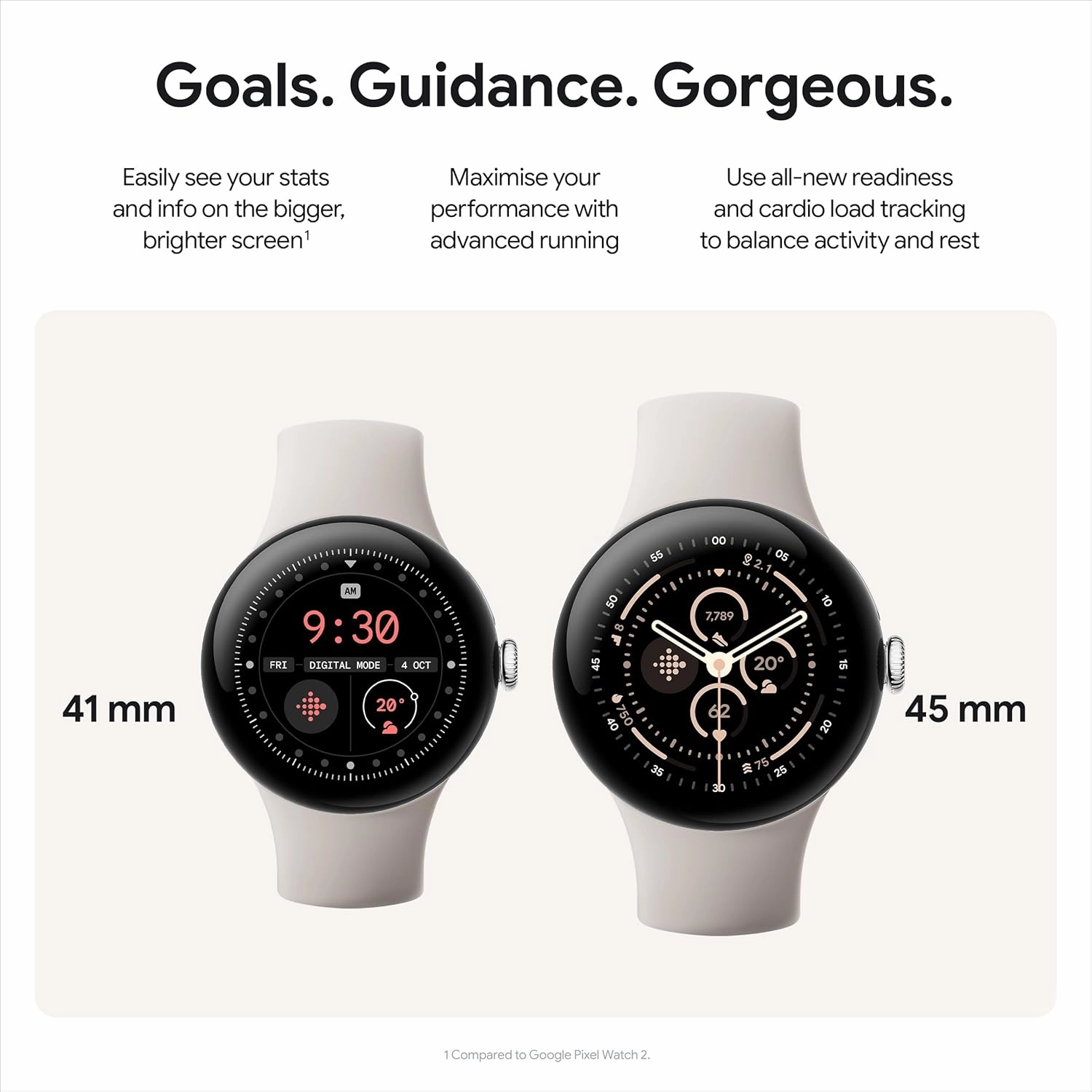 Google Pixel Watch 3 (45mm, LTE)  Heart Rate Tracking, Advanced Fitness Insights, Matte Hazel Aluminum Case with Hazel Band