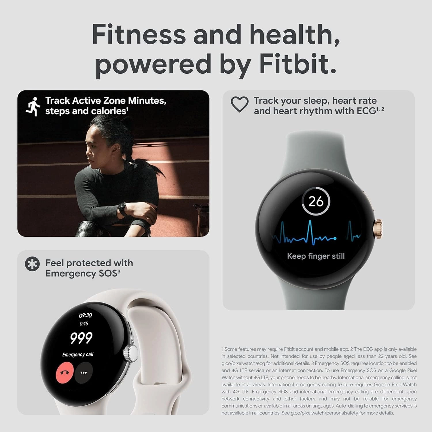 Google Pixel Watch - LTE Android Smartwatch with Heart Rate and Activity Tracking, Polished Silver Stainless Steel Case with Charcoal Active Band
