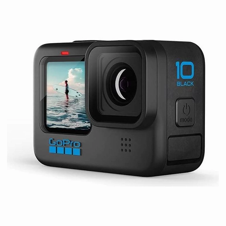 GoPro HERO10 Black Bundle - Includes Magnetic Swivel Clip, Rechargeable Battery (2), Shorty (Tripod   Grip), and Carrying Case