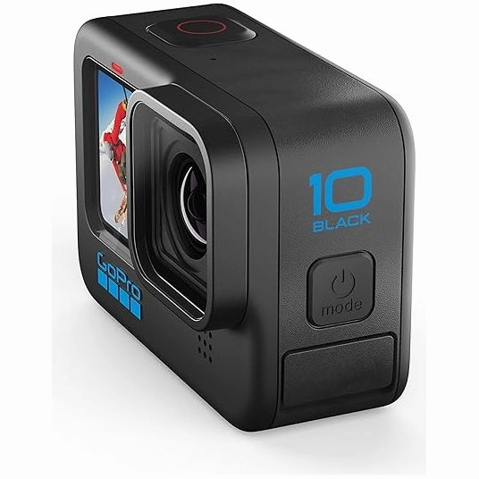 GoPro HERO10 Black  Waterproof Action Camera, 5.3K60 Video, 23MP Photos, Front LCD & Rear Touch Screen, 1080p Live Streaming, Stabilization