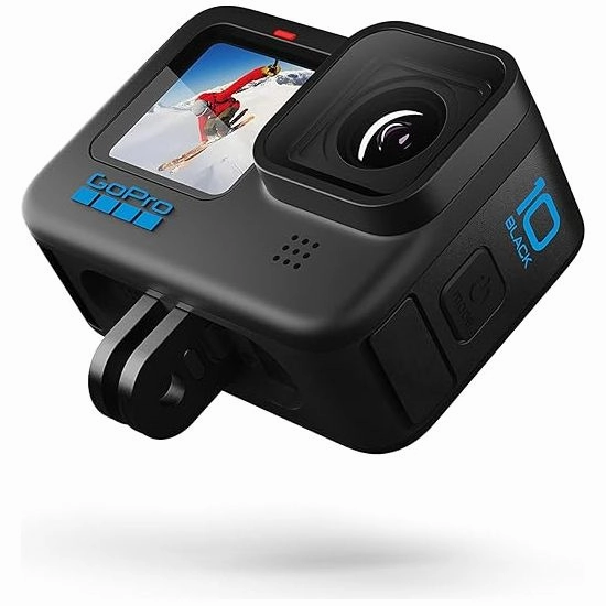 GoPro HERO10 Black  Waterproof Action Camera, 5.3K60 Video, 23MP Photos, Front LCD & Rear Touch Screen, 1080p Live Streaming, Stabilization
