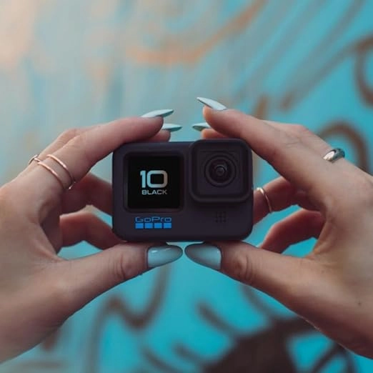 GoPro HERO10 Black  Waterproof Action Camera, 5.3K60 Video, 23MP Photos, Front LCD & Rear Touch Screen, 1080p Live Streaming, Stabilization