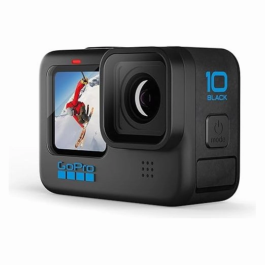 GoPro HERO10 Black  Waterproof Action Camera, 5.3K60 Video, 23MP Photos, Front LCD & Rear Touch Screen, 1080p Live Streaming, Stabilization