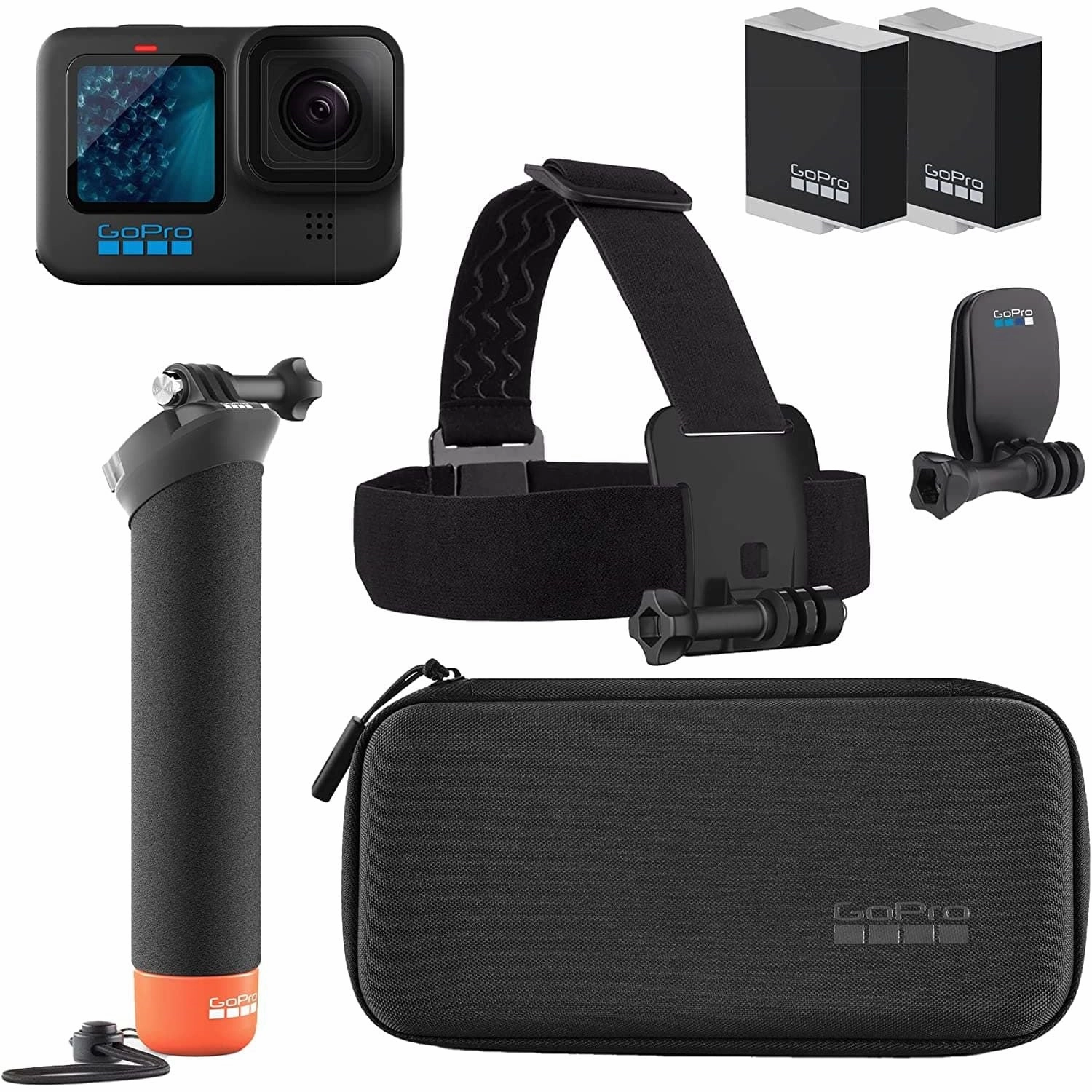 GoPro HERO11 Black Accessory Bundle - Includes Extra Enduro Battery (2 Total), The Handler (Floating Hand Grip), Headstrap   Quick Clip, and Carrying Case camera and photography, photography gear, professional camera kits