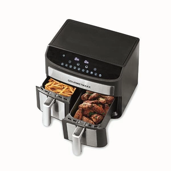 GOURMETmaxx Digital Double Chamber Hot Air Fryer - 7L (2x3.5L) - Black