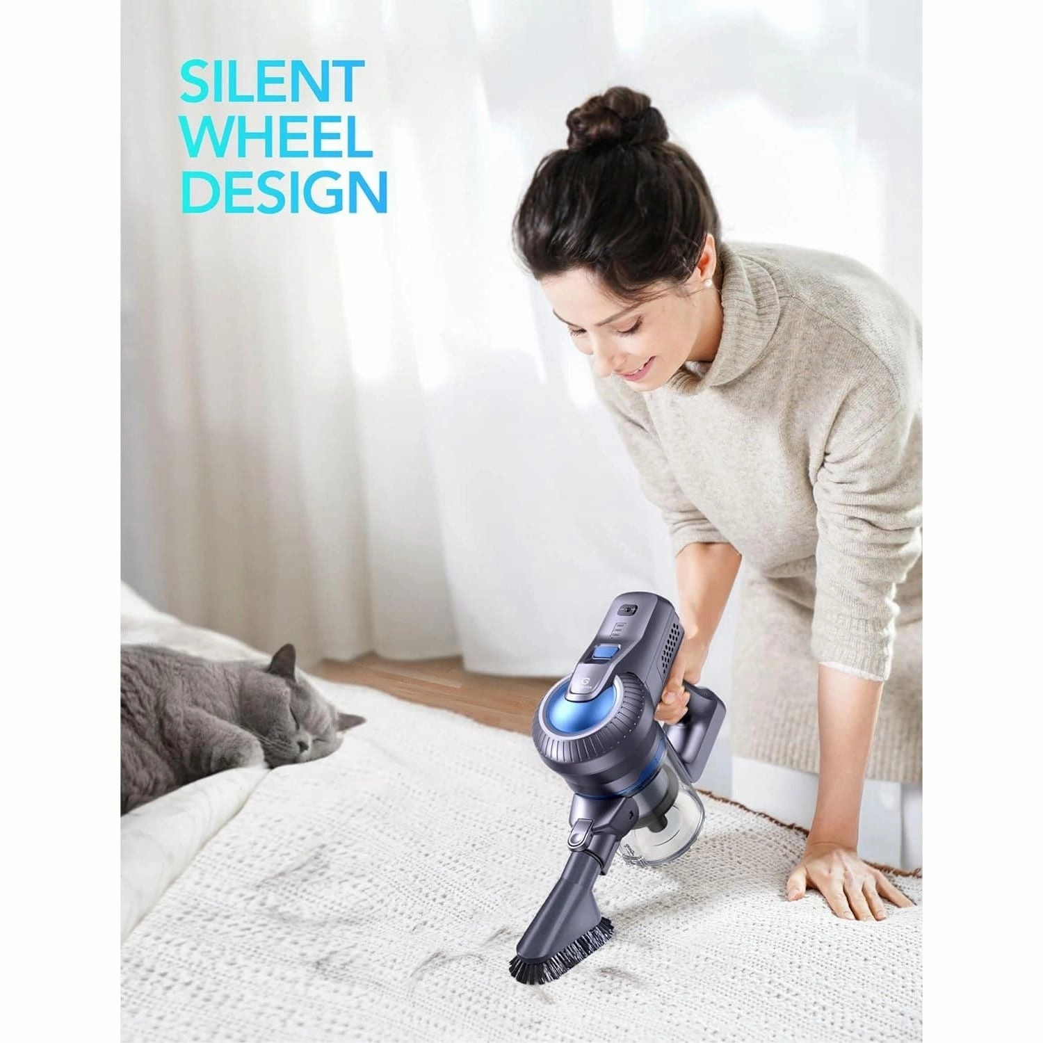 Greenote Cordless Vacuum Cleaner, 23000PA Stick Vacuum Cleaner 6 in 1, Powerful Hoover 200W Brushless Motor with LED Headlights, 35 Mins Runtime, Lightweight Vacuum for Home Hard Floor Pet Car