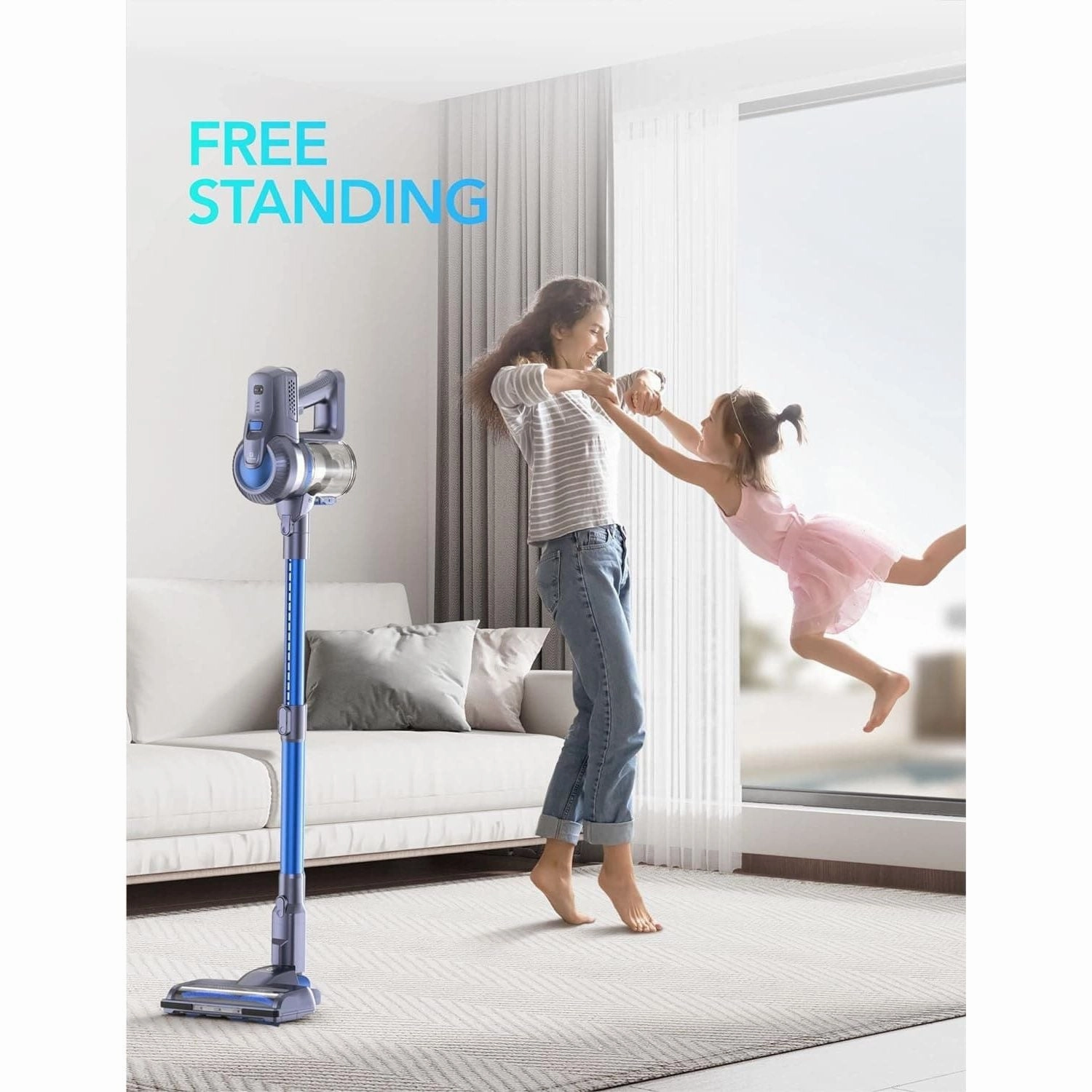 Greenote Cordless Vacuum Cleaner, 23000PA Stick Vacuum Cleaner 6 in 1, Powerful Hoover 200W Brushless Motor with LED Headlights, 35 Mins Runtime, Lightweight Vacuum for Home Hard Floor Pet Car