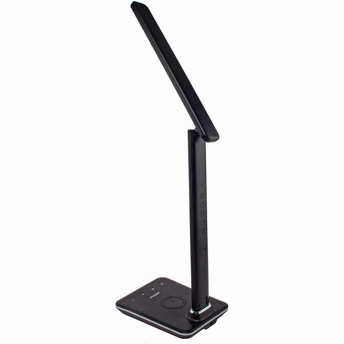 Groov-e Ares Desk LED Lamp with Wireless Charging Pad & Clock - Black