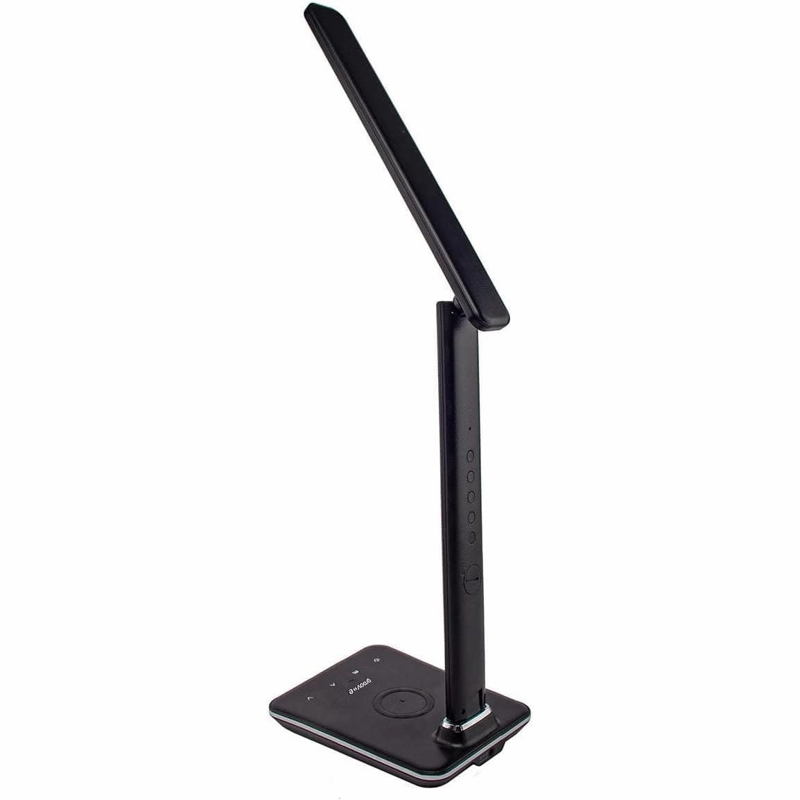 Groov-e Ares Desk LED Lamp with Wireless Charging Pad & Clock - Black