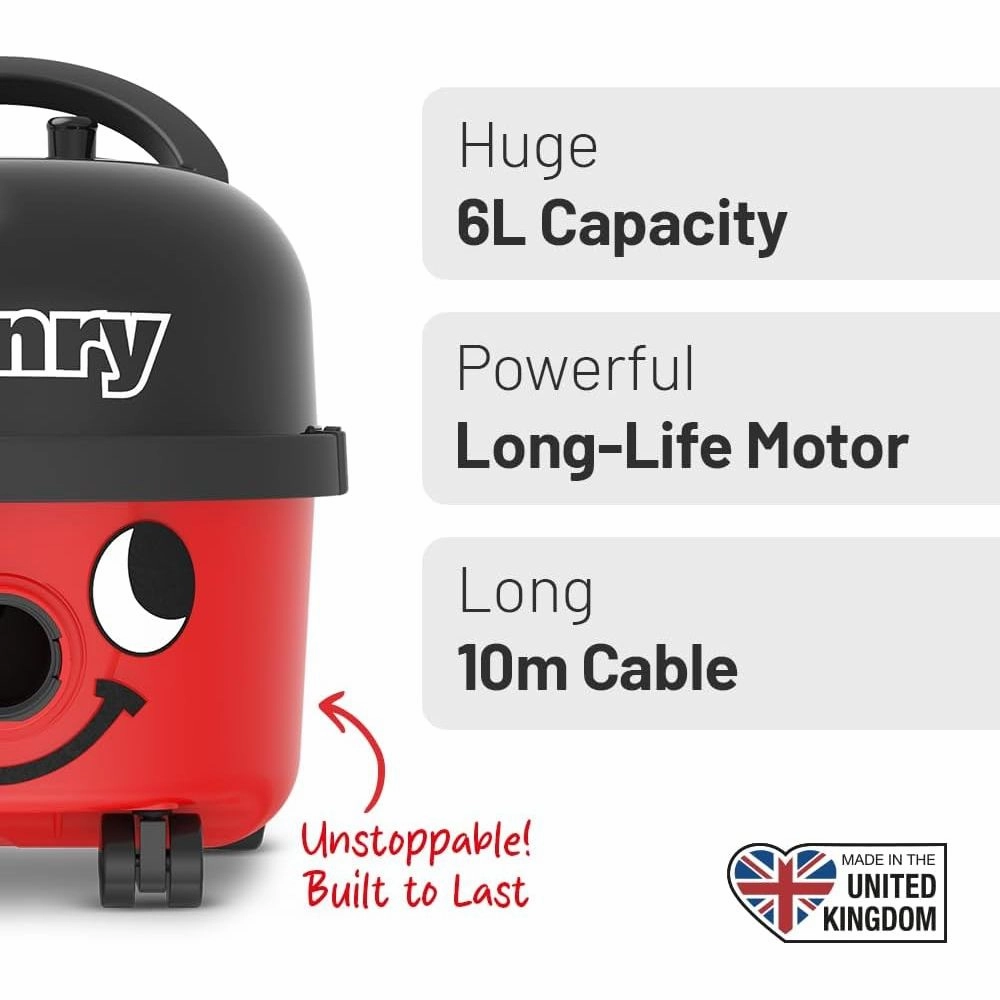Henry HVR 160-11 Bagged Cylinder Vacuum, 620 W, 6 Litres, Red and Black
