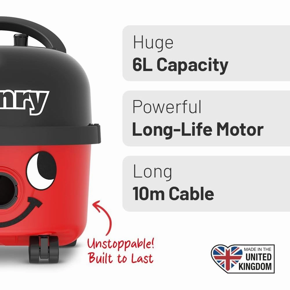 Henry HVR 160-11 Bagged Cylinder Vacuum, 620 W, 6 Litres, Red and Black