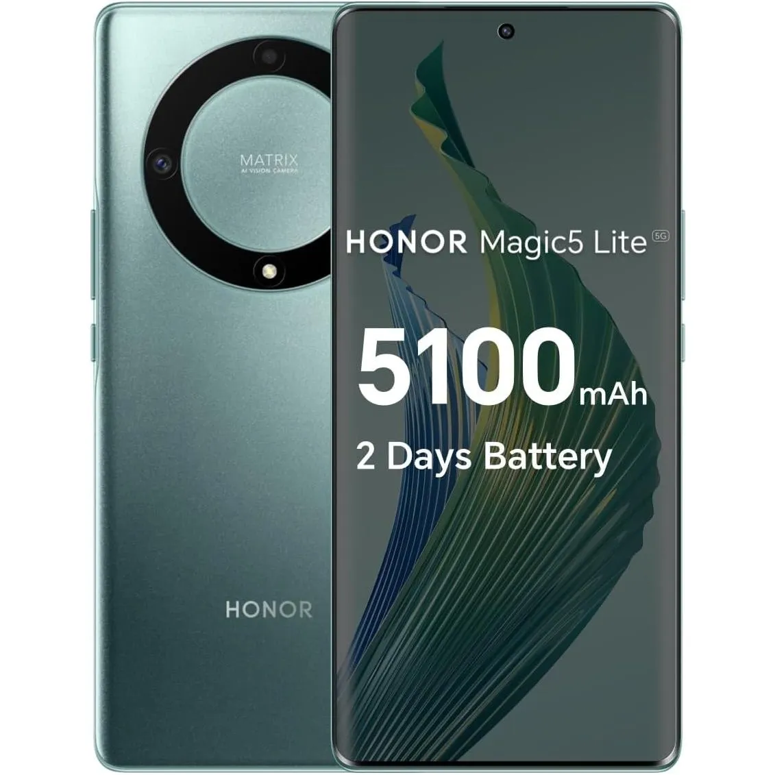 HONOR Magic 5 Lite, 8GB RAM, 256GB Storage, Dual SIM  Emerald Green mobile phones,smartphones,android phones,iphone