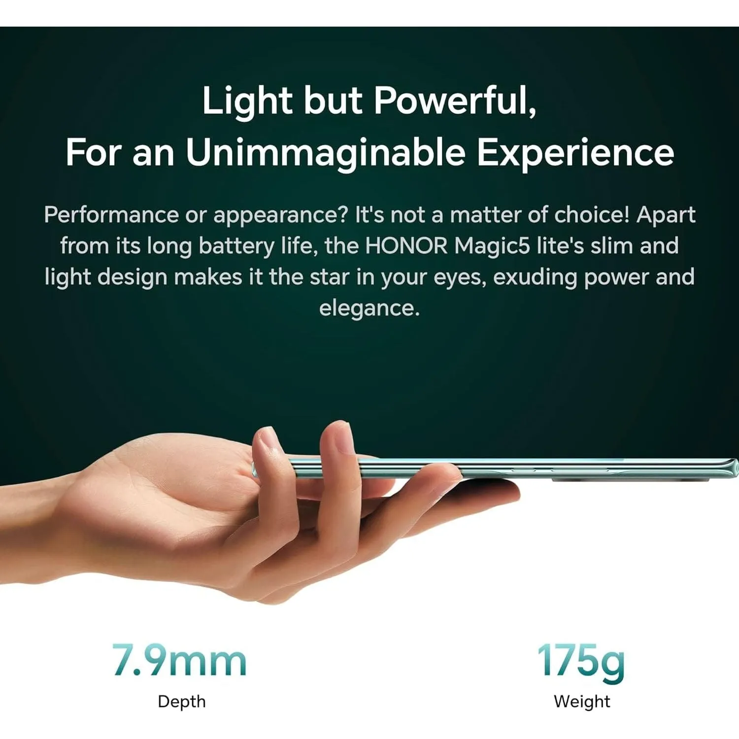 Honor Magic5 Lite 5G - 256GB Storage - 8GB RAM - Dual Sim - Midnight Black - Unlocked