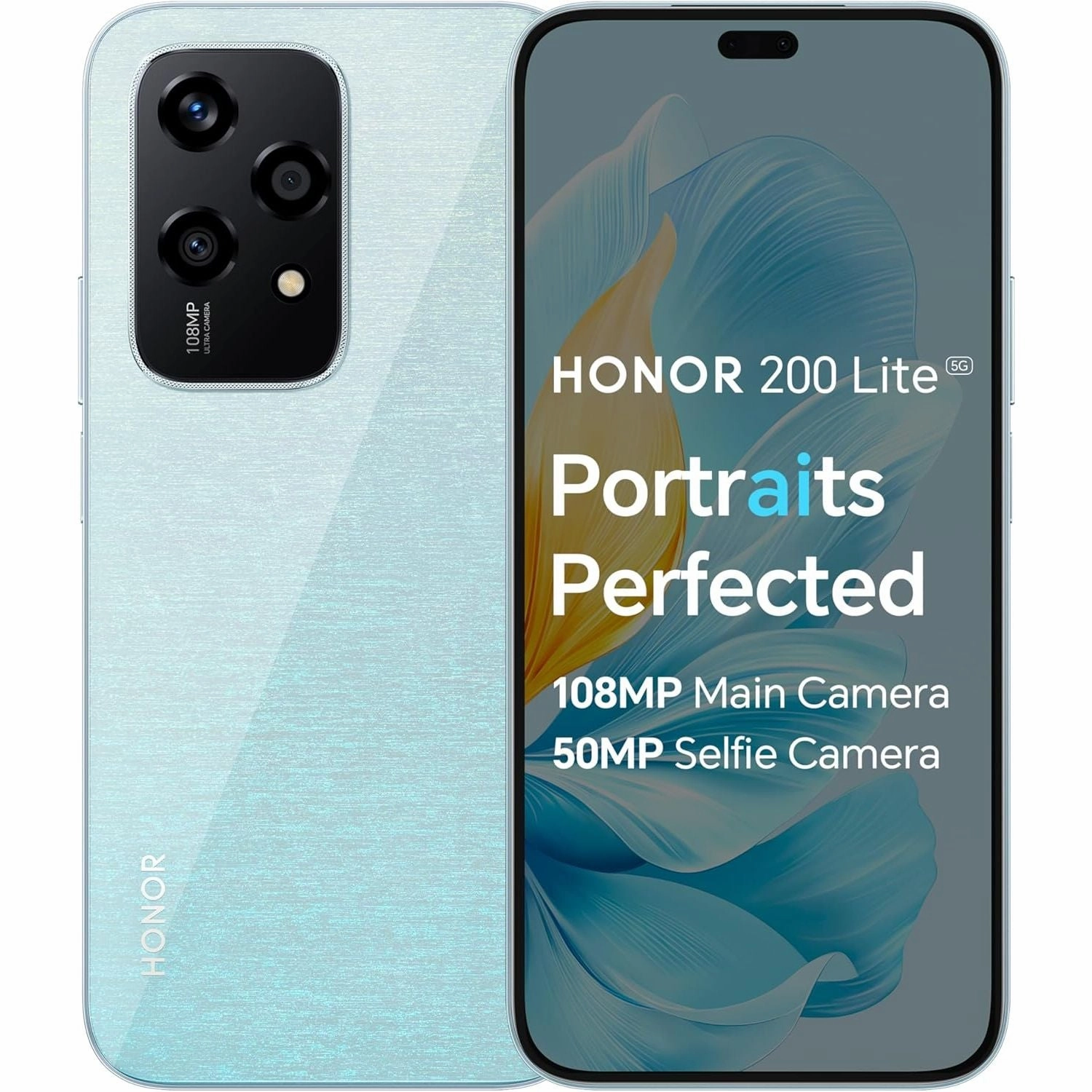 HONOR 200 Lite 5G Smartphone - 8GB 256GB, 6.7" AMOLED, 108MP Triple Rear, 50MP Front, Dual SIM, Android 14, Starry Blue mobile phones,smartphones,android phones,iphone