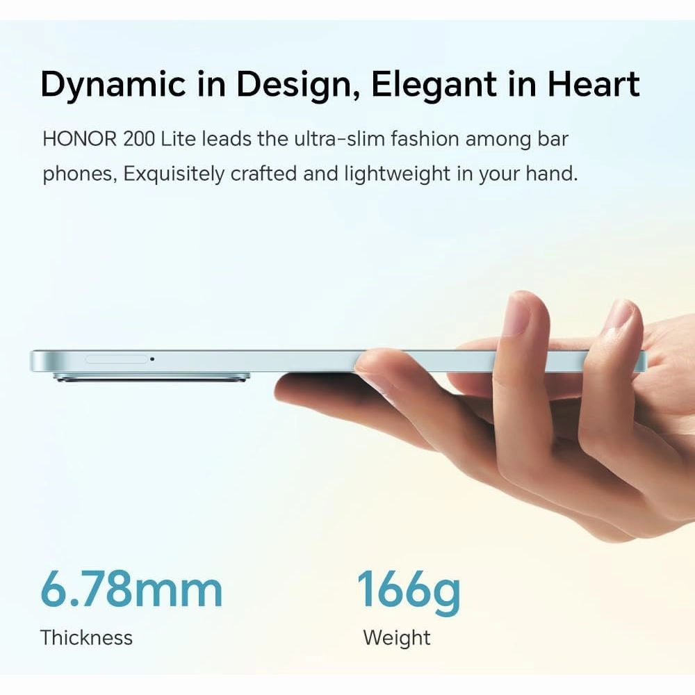 HONOR 200 Lite 5G Smartphone - 8GB 256GB, 6.7" AMOLED, 108MP Triple Rear, 50MP Front, Dual SIM, Android 14, Starry Blue