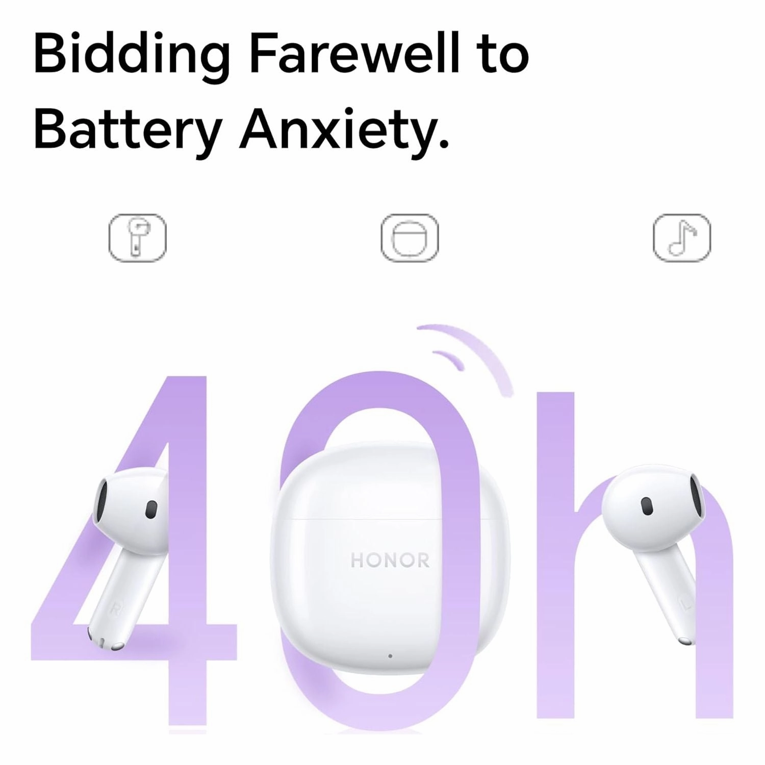 Honor X6 True Wireless Earbuds, White