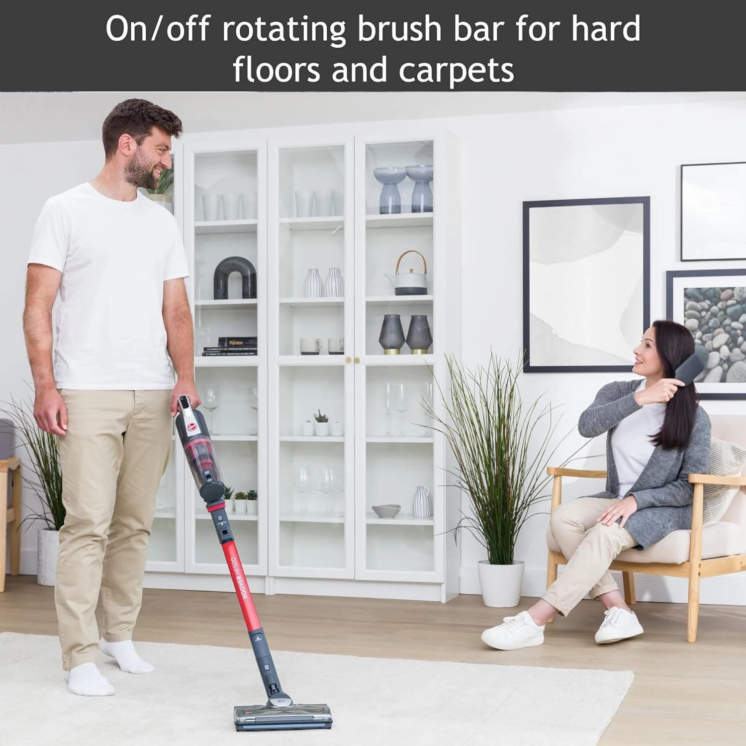 Hoover HF522STH Cordless Vacuum Cleaner - Anti-Twist, Single Battery, Grey & Red