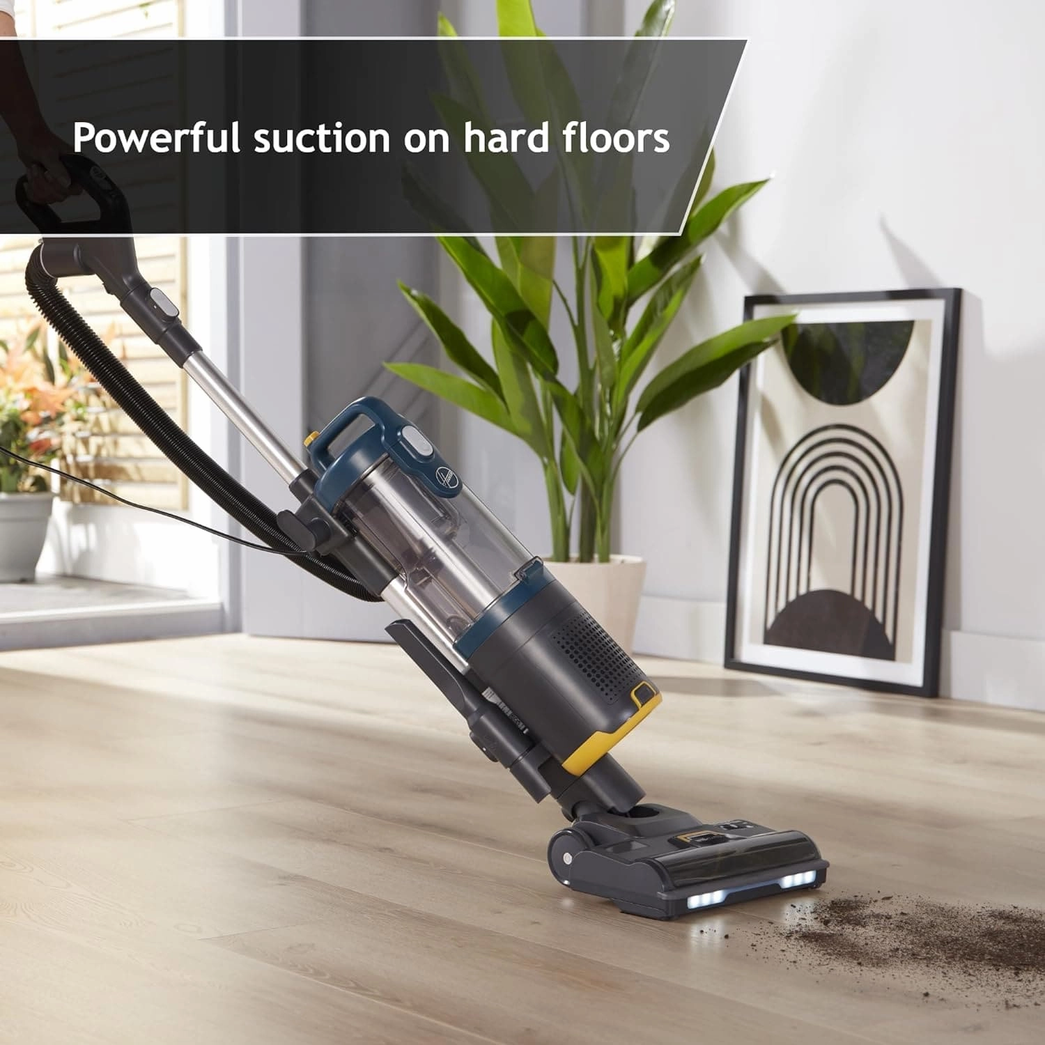 Hoover Upright Pet Vacuum Cleaner, All Floors/Stairs/Surfaces, ANTI-TWIST brush, Pet Turbo Brush, Lightweight [HL410PT] , Blue