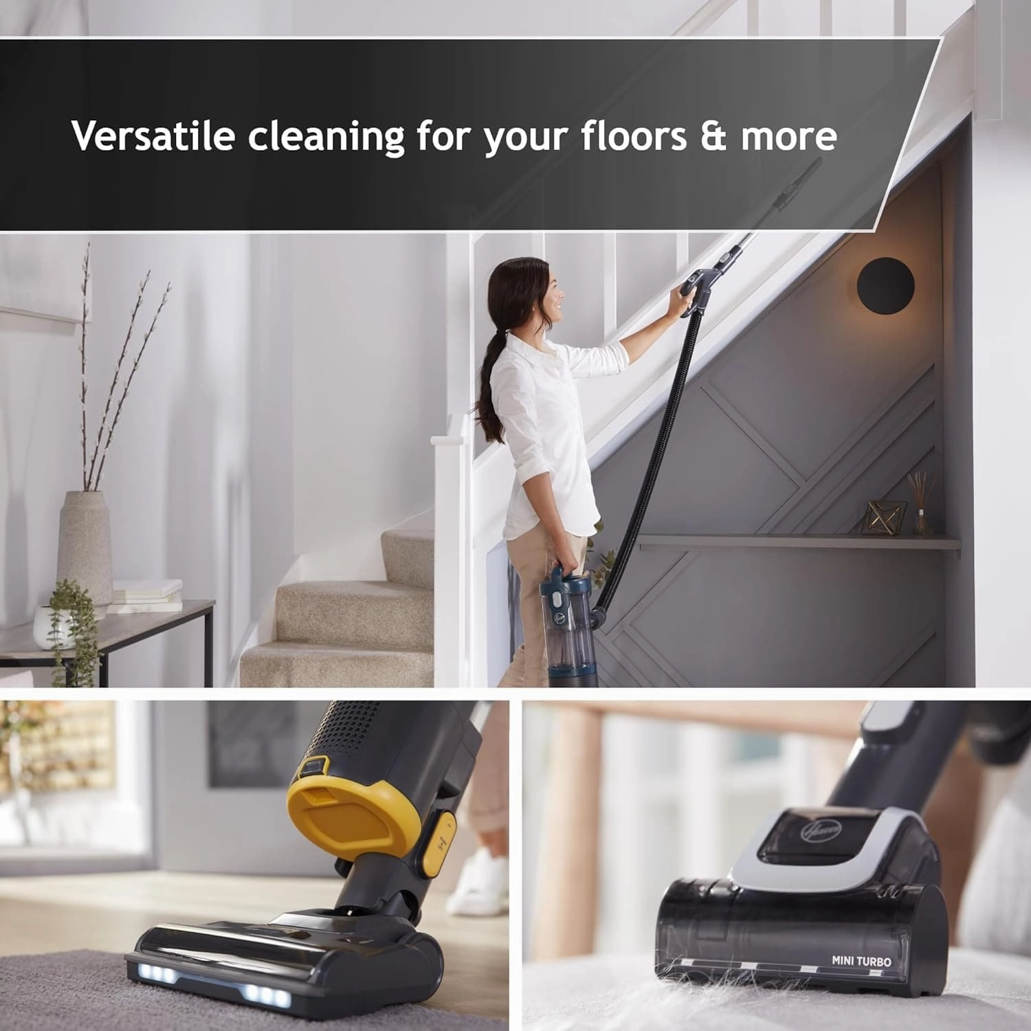 Hoover Upright Pet Vacuum Cleaner, All Floors/Stairs/Surfaces, ANTI-TWIST brush, Pet Turbo Brush, Lightweight [HL410PT] , Blue