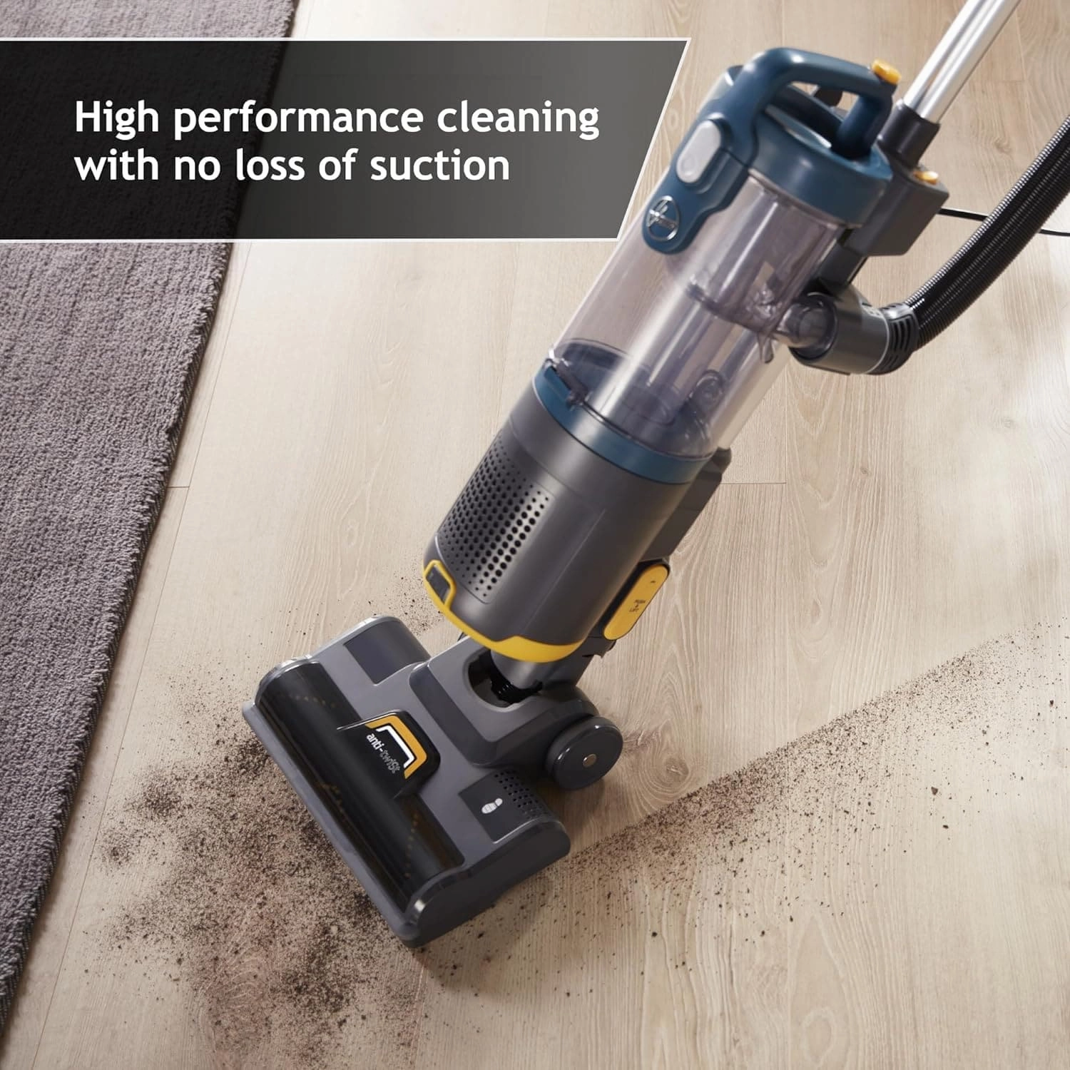 Hoover Upright Pet Vacuum Cleaner, All Floors/Stairs/Surfaces, ANTI-TWIST brush, Pet Turbo Brush, Lightweight [HL410PT] , Blue